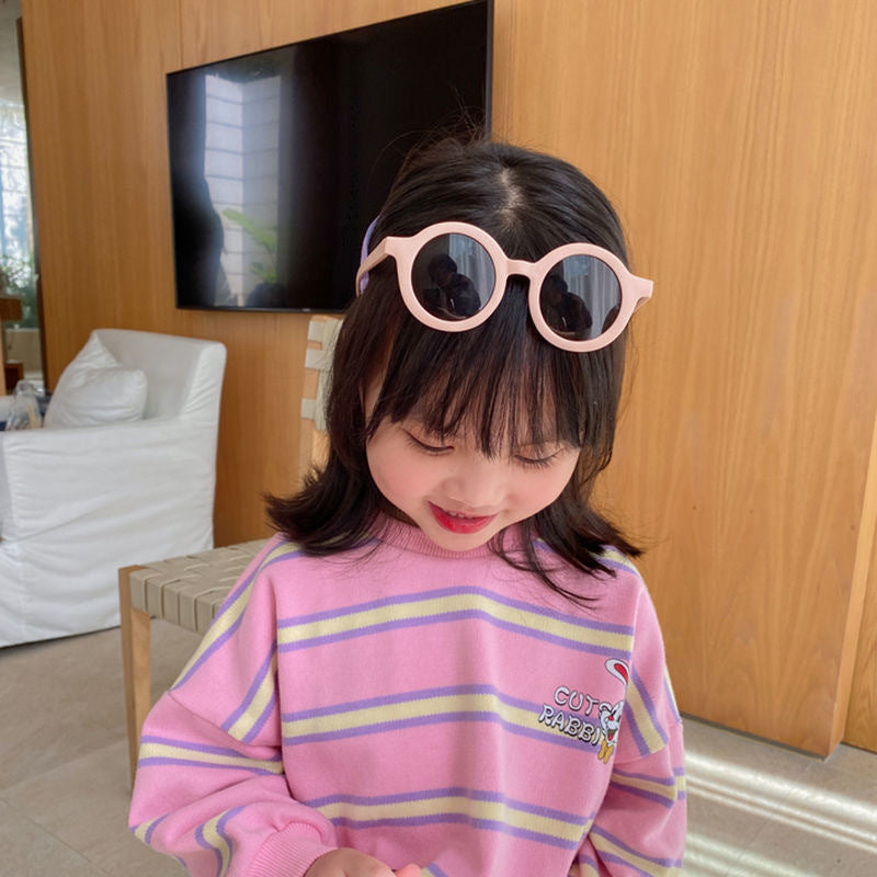 Fashion Round Frame Sunglasses UV400 Sun Shade For Kids Baby Boys Girls Cute Lovely Simple Frosted Sun Glasses Eyewear 12 Colors