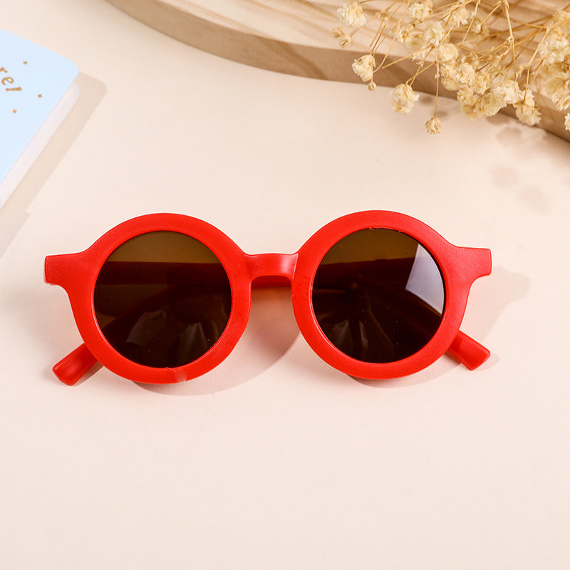 Fashion Round Frame Sunglasses UV400 Sun Shade For Kids Baby Boys Girls Cute Lovely Simple Frosted Sun Glasses Eyewear 12 Colors