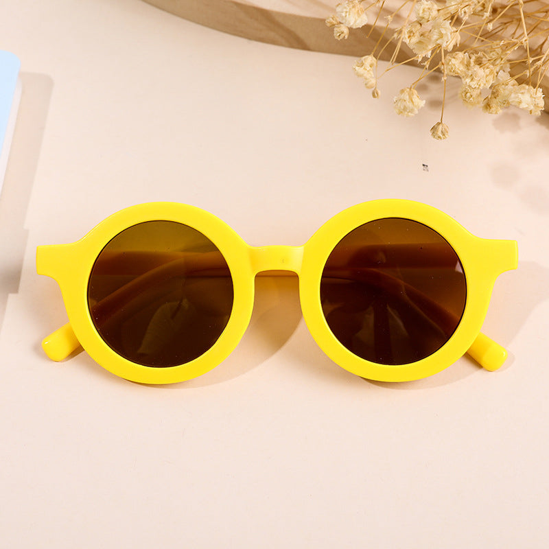 Fashion Round Frame Sunglasses UV400 Sun Shade For Kids Baby Boys Girls Cute Lovely Simple Frosted Sun Glasses Eyewear 12 Colors