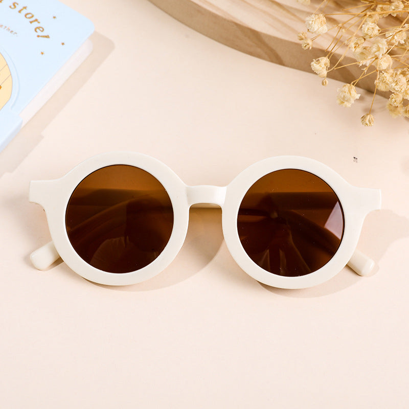 Fashion Round Frame Sunglasses UV400 Sun Shade For Kids Baby Boys Girls Cute Lovely Simple Frosted Sun Glasses Eyewear 12 Colors