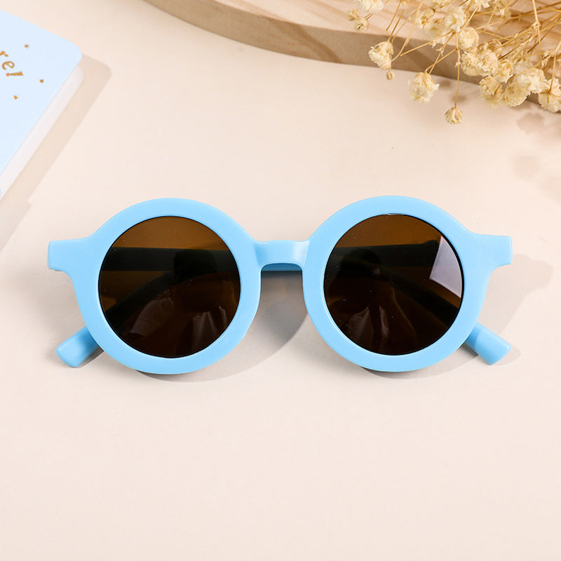 Fashion Round Frame Sunglasses UV400 Sun Shade For Kids Baby Boys Girls Cute Lovely Simple Frosted Sun Glasses Eyewear 12 Colors