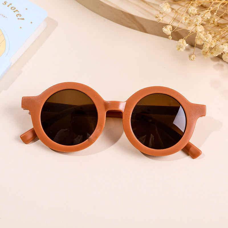 Fashion Round Frame Sunglasses UV400 Sun Shade For Kids Baby Boys Girls Cute Lovely Simple Frosted Sun Glasses Eyewear 12 Colors