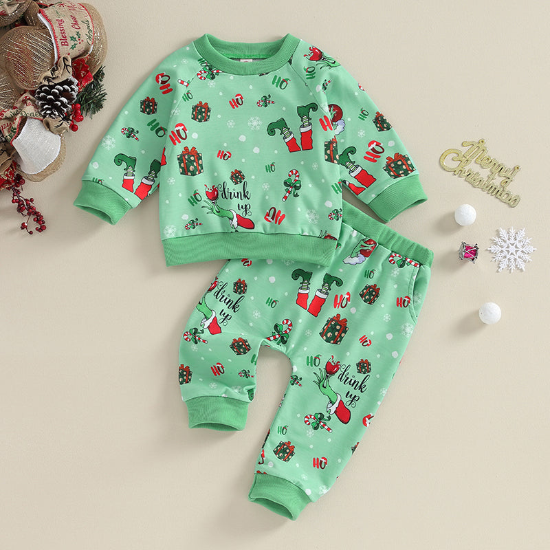 Unisex Christmas 2PC Grinch Set 0-3Y