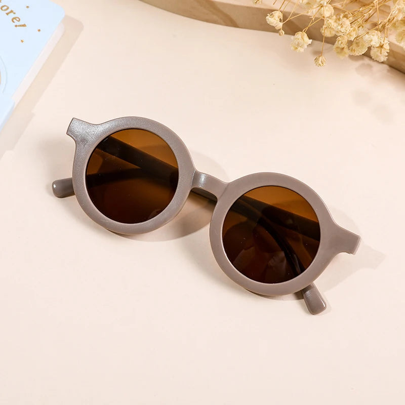 Fashion Round Frame Sunglasses UV400 Sun Shade For Kids Baby Boys Girls Cute Lovely Simple Frosted Sun Glasses Eyewear 12 Colors