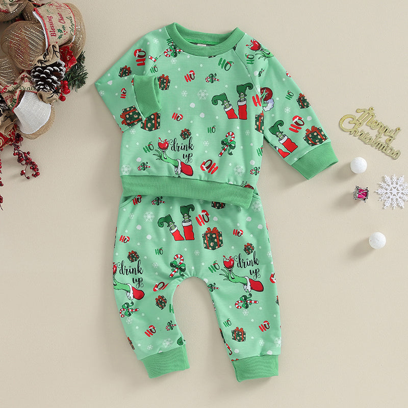 Unisex Christmas 2PC Grinch Set 0-3Y