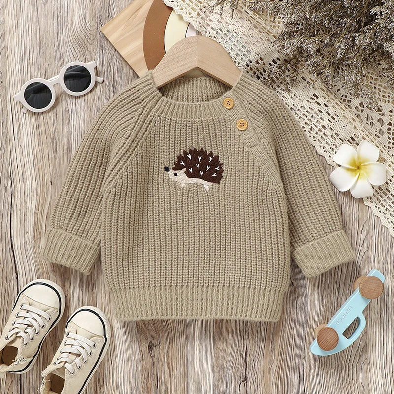 Cute Knitted Hedgehog Sweater 6M-3Y