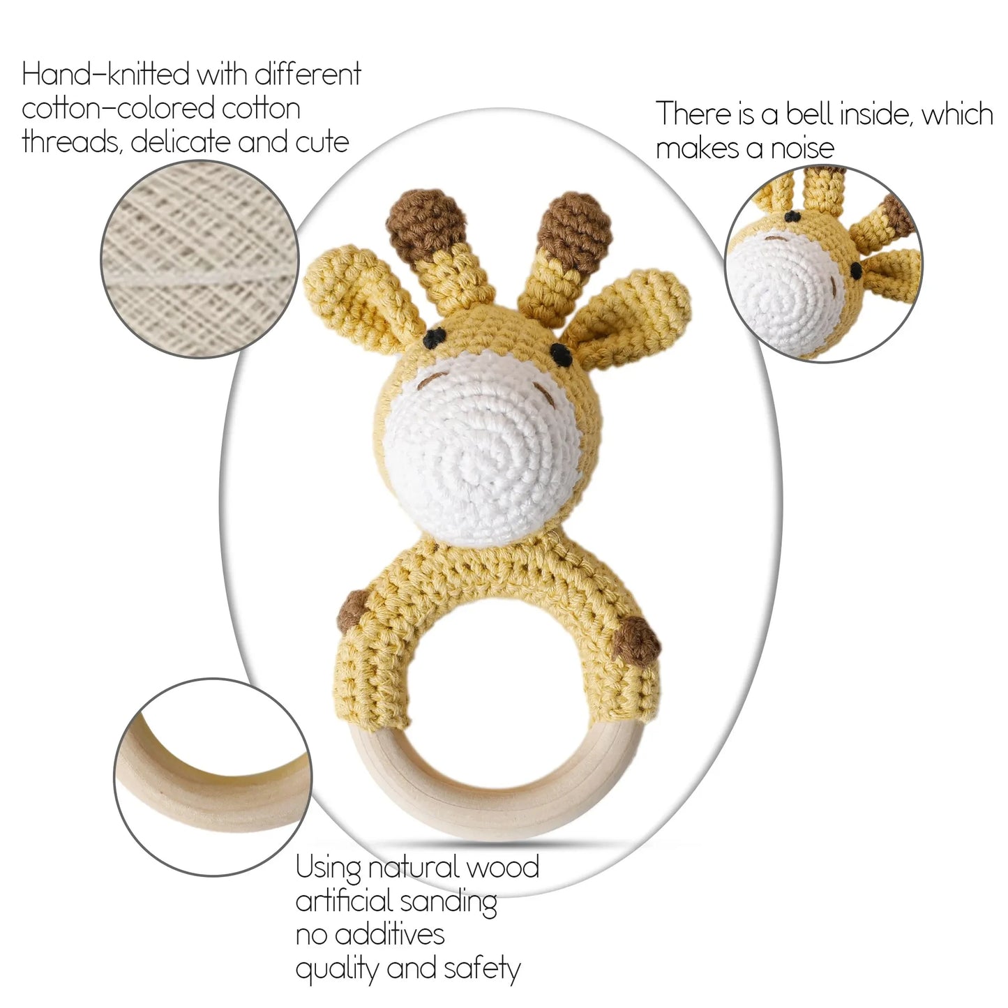 Newborn Babies Teether Crochet Toy - 1 Pc