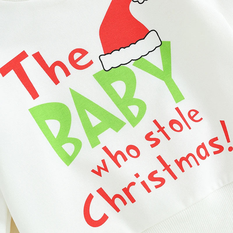 2PC 'The Baby Stole Christmas' Top + Pants Unisex