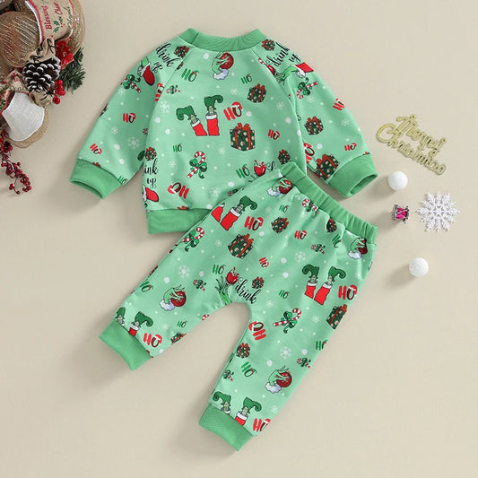 Unisex Christmas 2PC Grinch Set 0-3Y