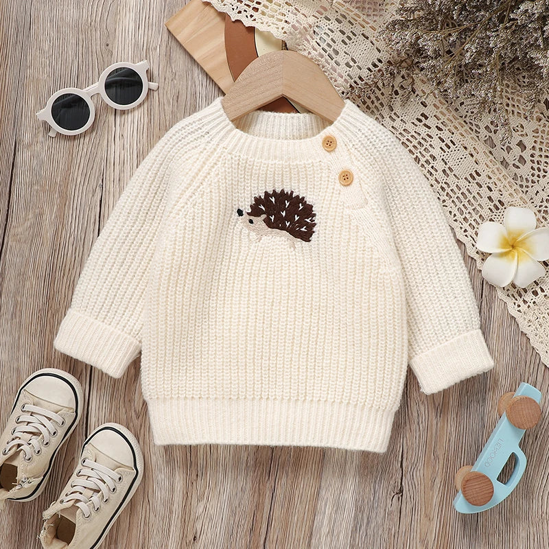 Cute Knitted Hedgehog Sweater 6M-3Y