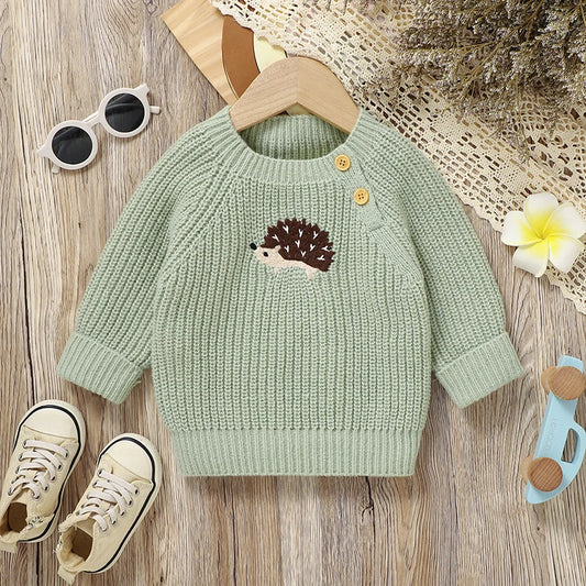 Cute Knitted Hedgehog Sweater 6M-3Y